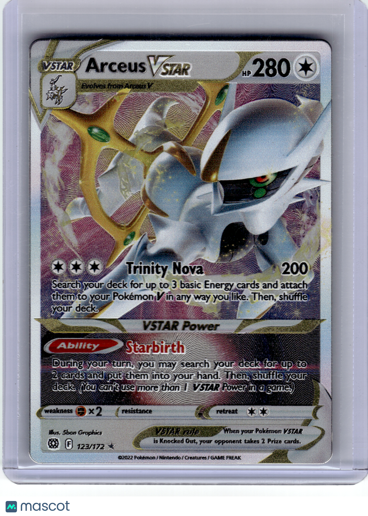 2022 Pokemon—Arceus VSTAR #123 MCAP—Promo Holo (Metal Card)