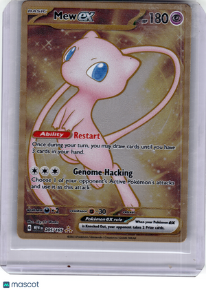 2023 Pokemon—Mew ex #205 Scarlet & Violet 151—Hyper Rare Gold (Metal Card)