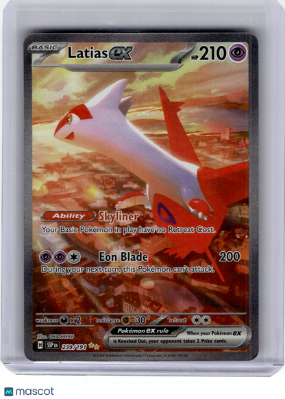 2024 Pokemon—Latias ex #239 Surging Sparks—Special Illustration Rare Holo