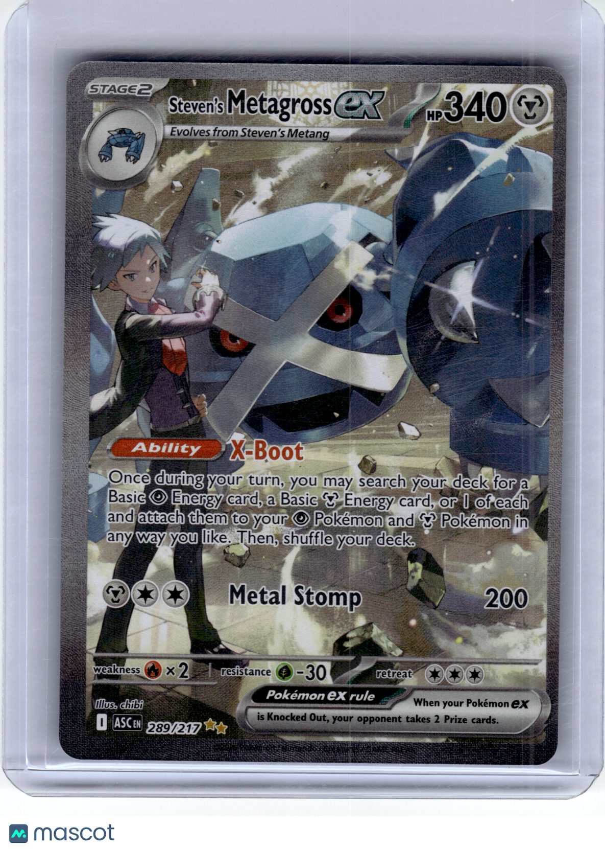 2026 Pokemon—Steven's Metagross ex #289 Ascended Heroes—SIR Holo