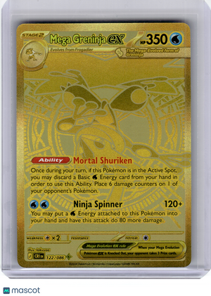 2026 Pokemon—Mega Greninja ex #122 Chaos Rising—Mega Hyper Rare Gold