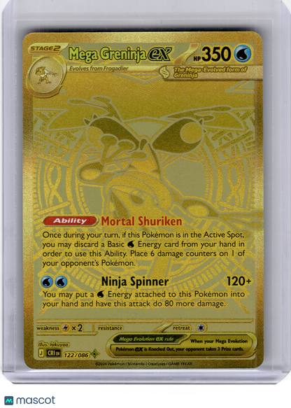 2026 Pokemon—Mega Greninja ex #122 Chaos Rising—Mega Hyper Rare Gold