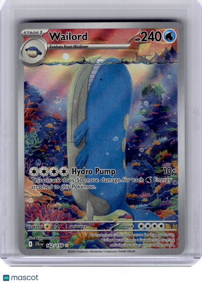 2025 Pokemon—Wailord #162 Journey Together—Illustration Rare Holo