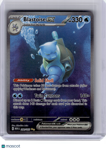 2023 Pokemon—Blastoise ex #200 Scarlet & Violet 151—SIR Holo