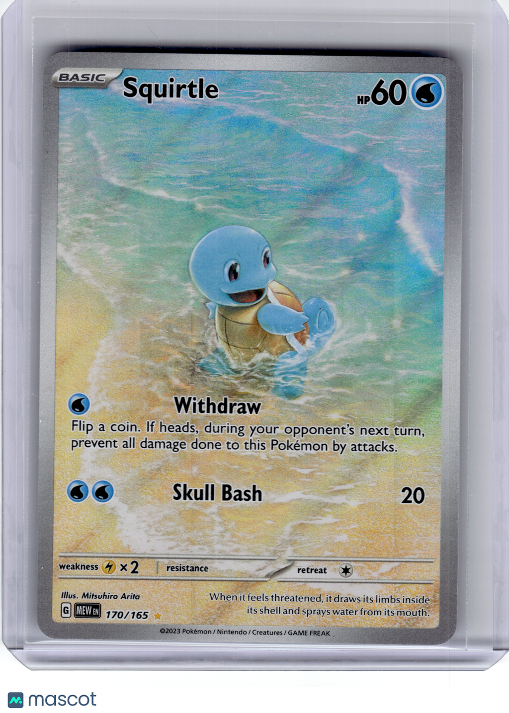 2023 Pokemon—Squirtle #170 Scarlet & Violet 151—Illustration Rare Holo