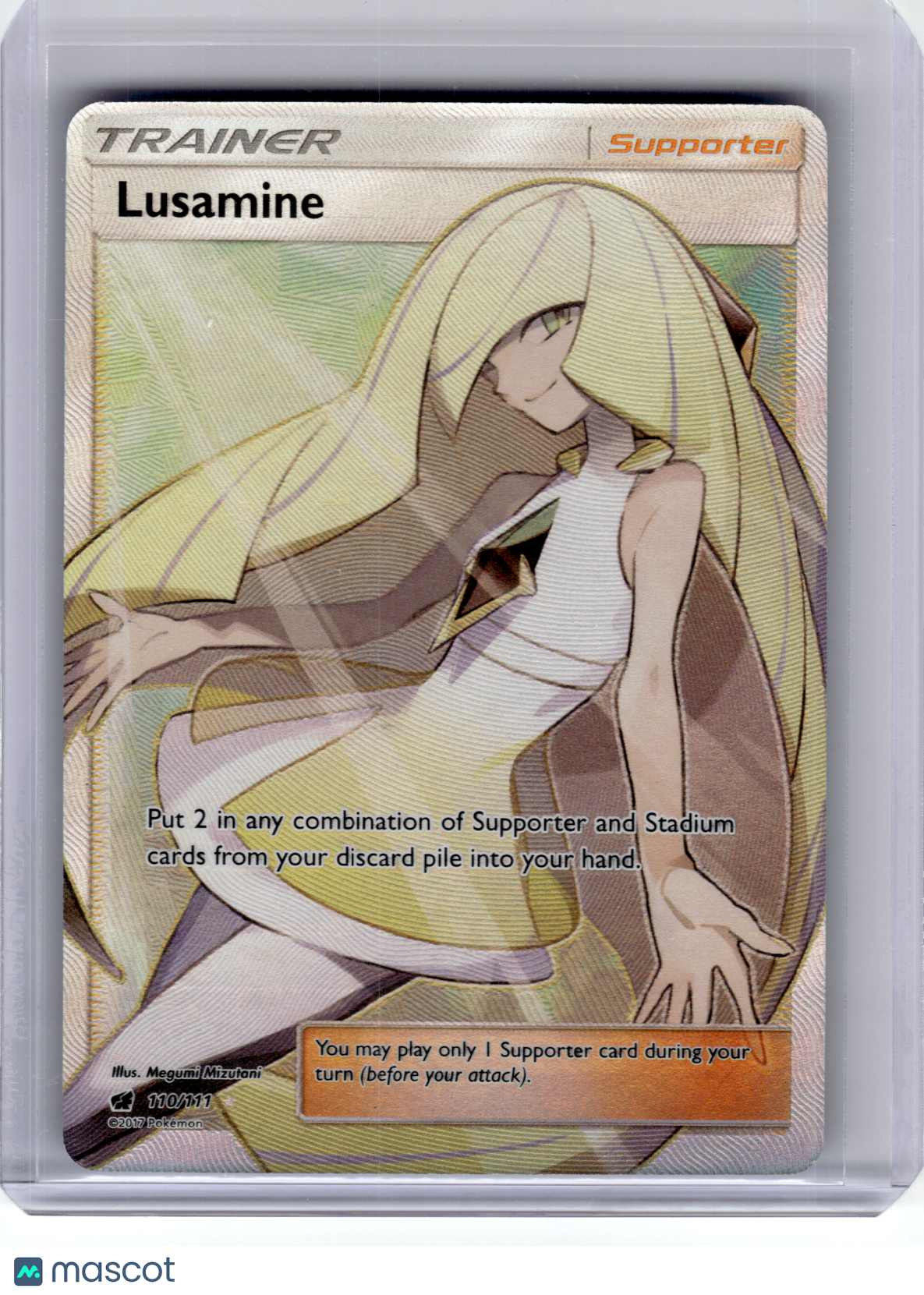 2017 Pokemon—Lusamine #110 Crimson Invasion—Ultra Rare Holo