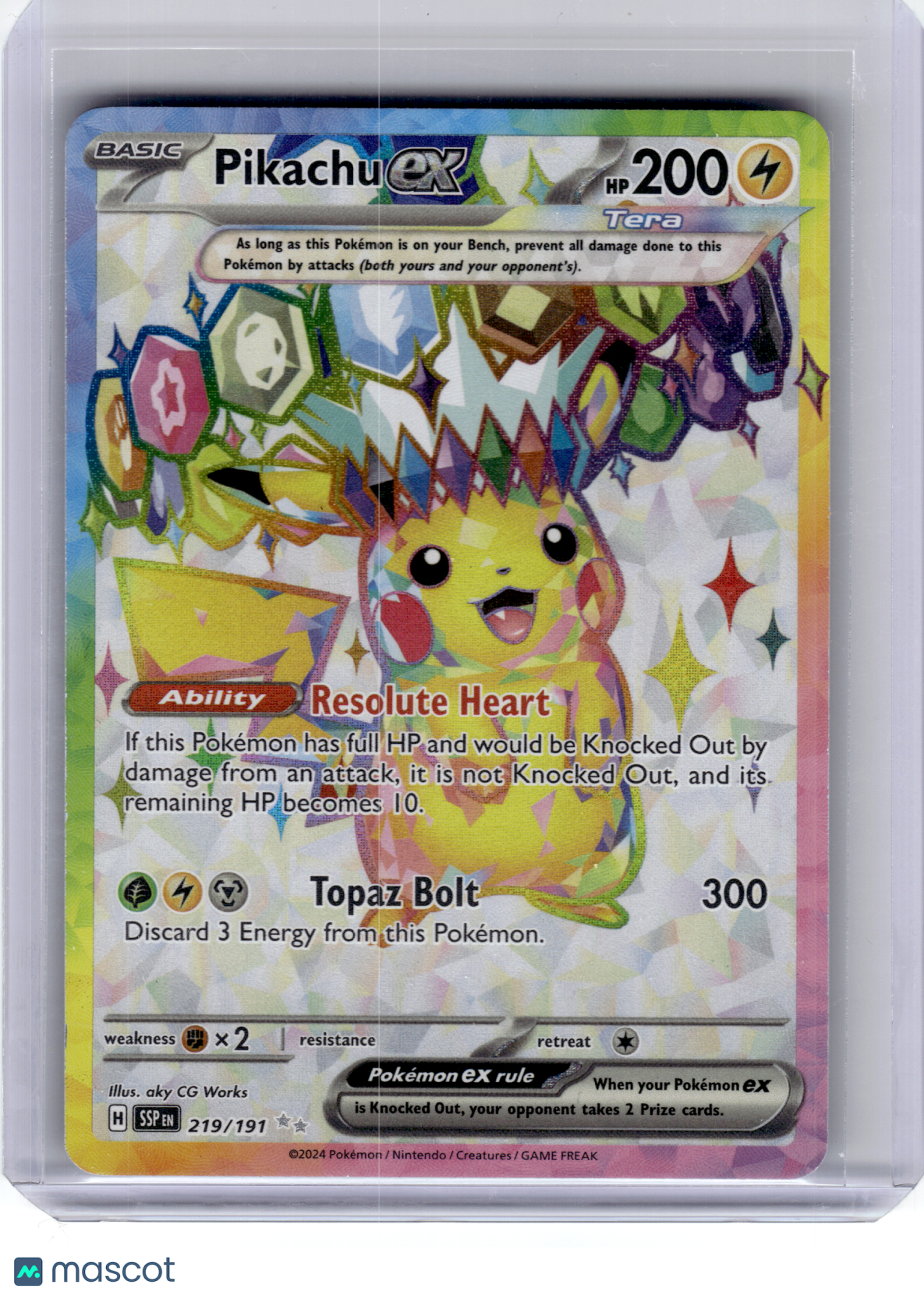 2024 Pokemon—Pikachu ex #219 Surging Sparks—Ultra Rare Holo [Lightly Played]