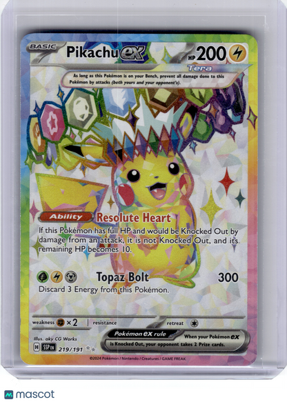 2024 Pokemon—Pikachu ex #219 Surging Sparks—Ultra Rare Holo [Lightly Played]