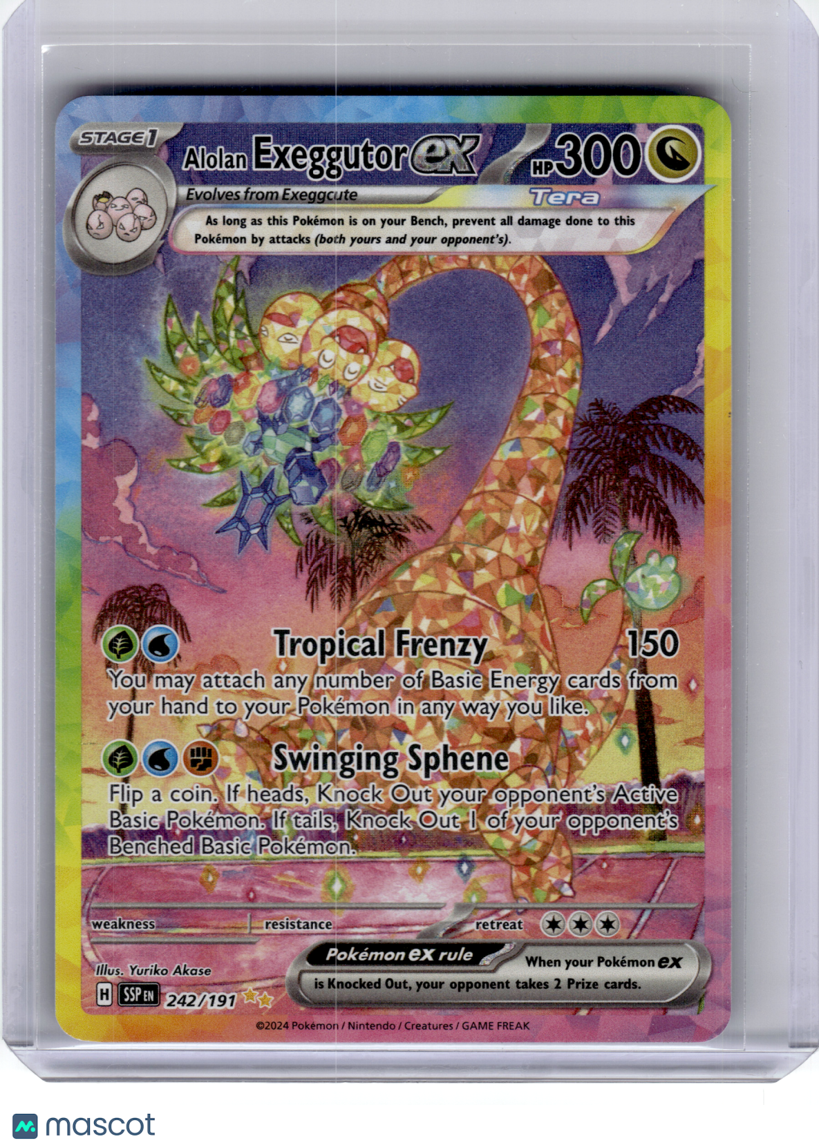 2024 Pokemon—Alolan Exeggutor ex #242 Surging Sparks—SIR Holo [Lightly Played]