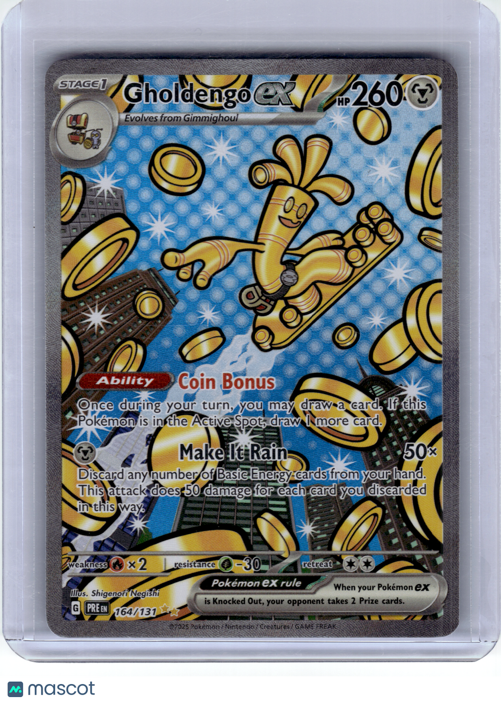 2025 Pokemon—Gholdengo ex #164 Prismatic Evolutions—SIR Holo