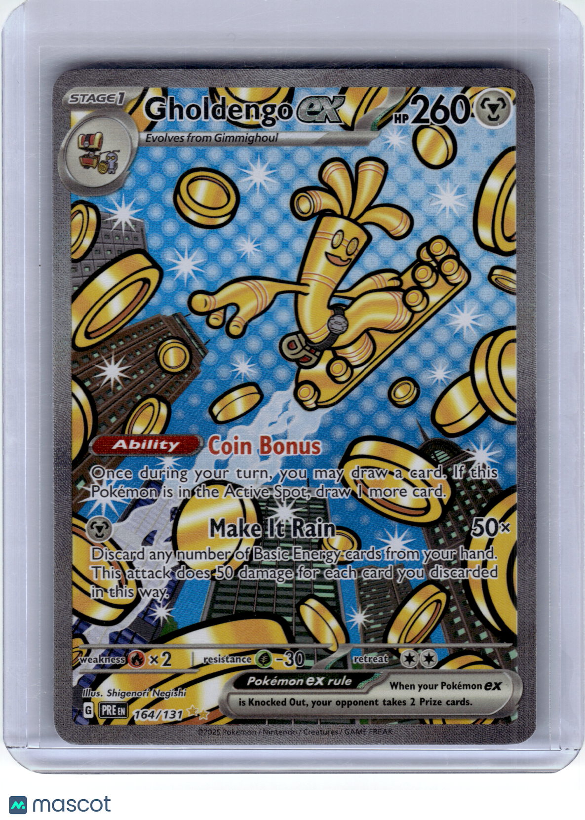 2025 Pokemon—Gholdengo ex #164 Prismatic Evolutions—SIR Holo