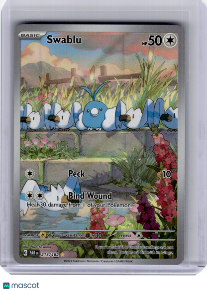 2023 Pokemon—Swablu #213 Paradox Rift—Illustration Rare Holo