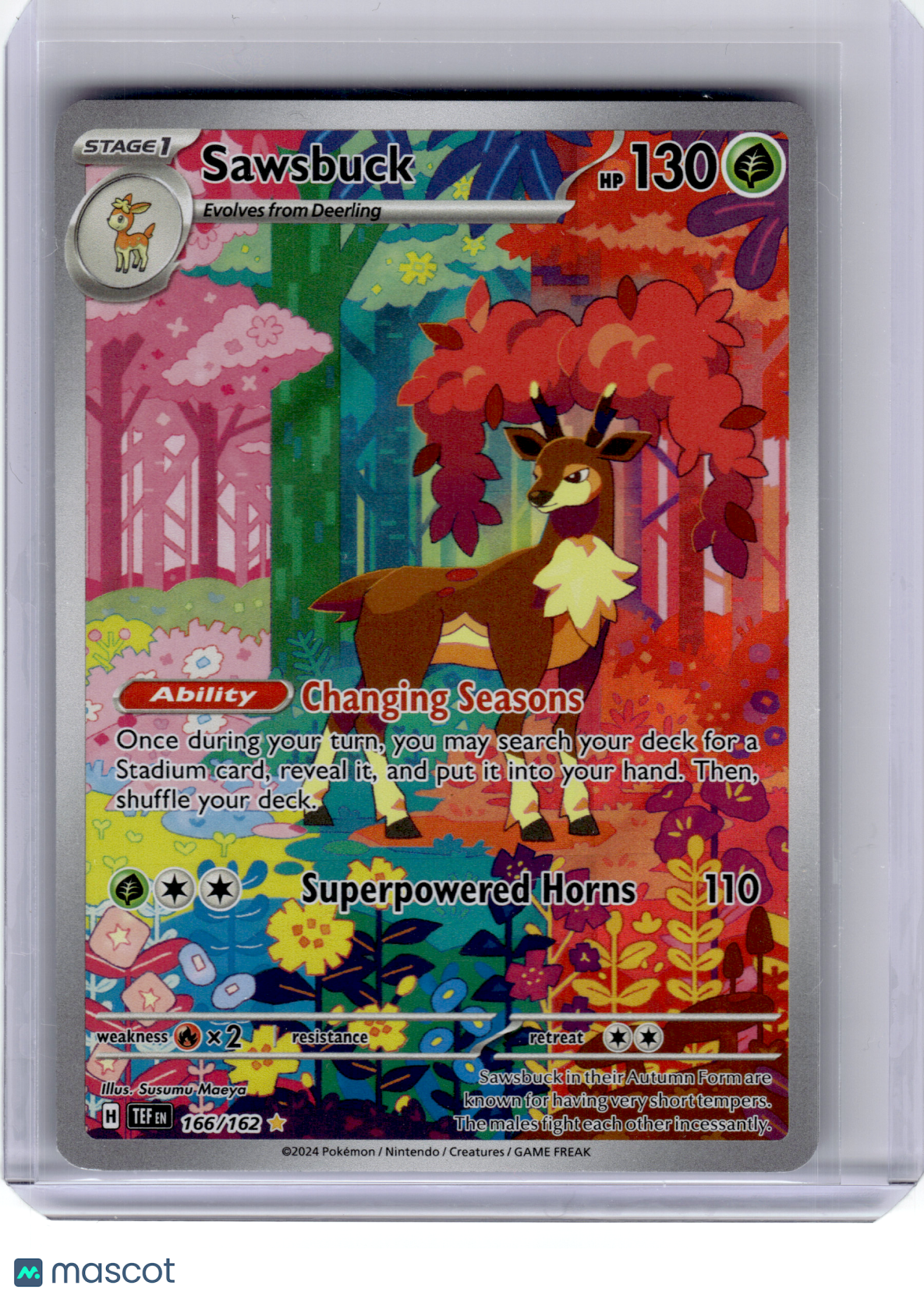 2024 Pokemon—Sawsbuck #166 Temporal Forces—Illustration Rare Holo [LP]