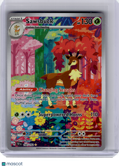 2024 Pokemon—Sawsbuck #166 Temporal Forces—Illustration Rare Holo [LP]