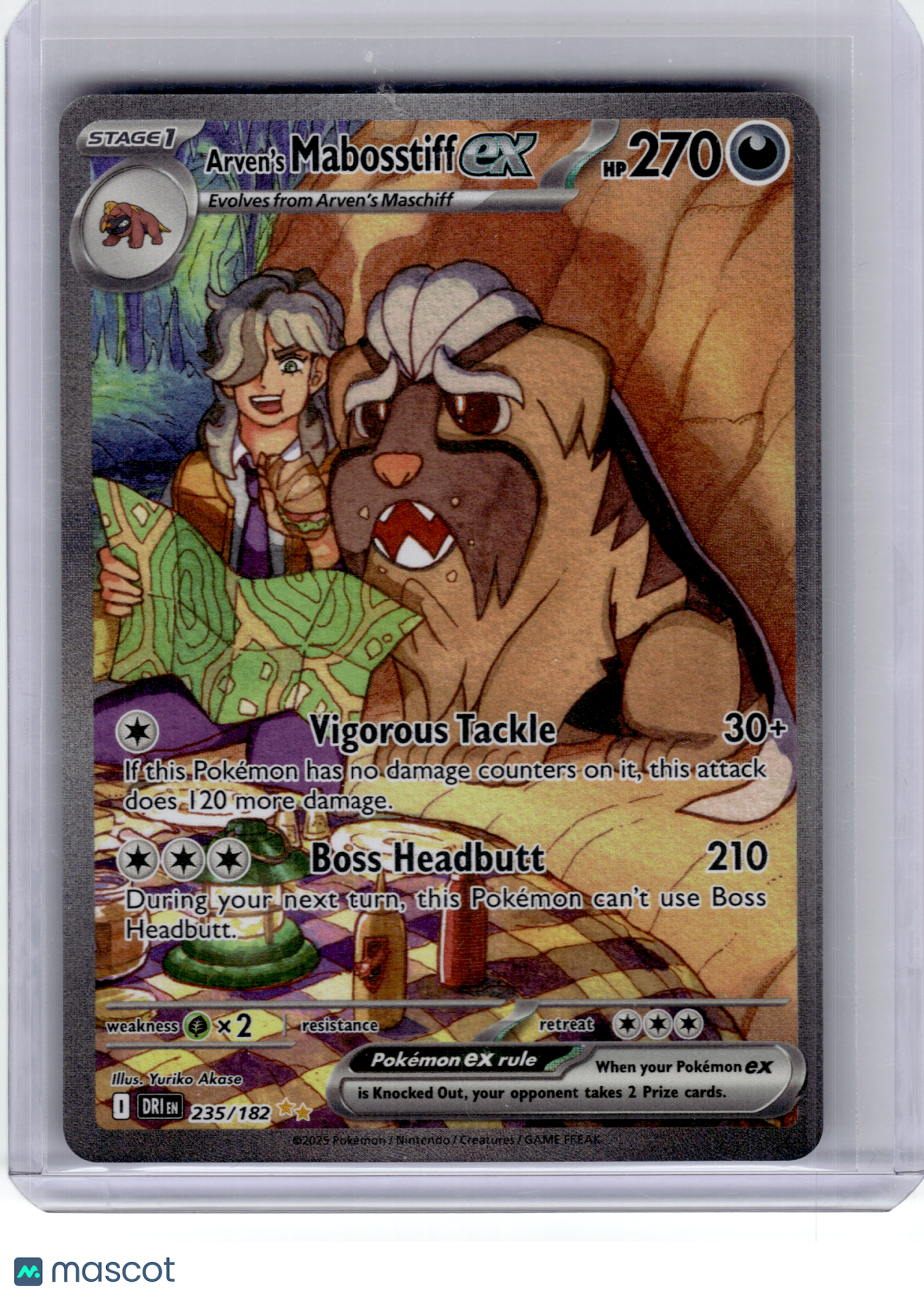 2025 Pokemon—Arven's Mabosstiff ex #235 Destined Rivals—SIR Holo
