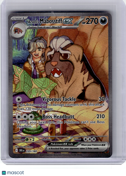 2025 Pokemon—Arven's Mabosstiff ex #235 Destined Rivals—SIR Holo