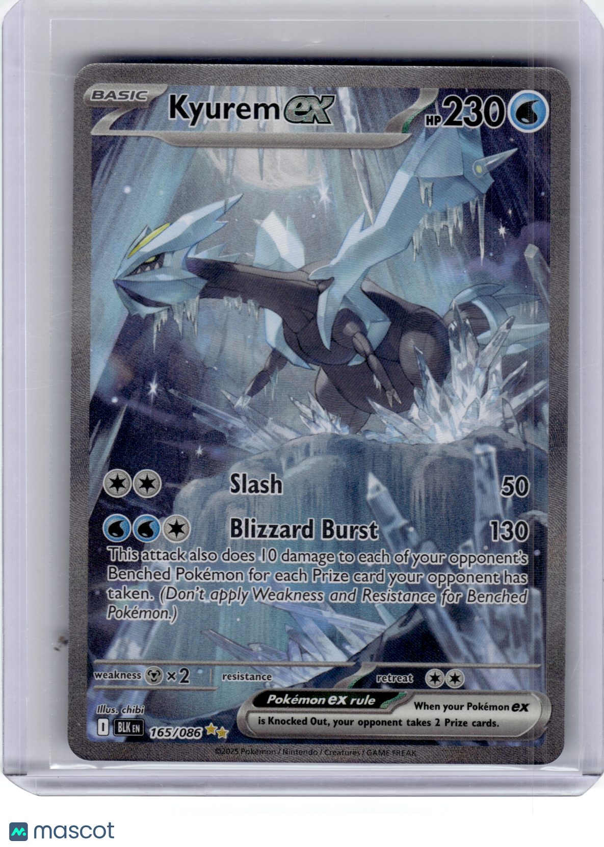 2025 Pokemon—Kyurem ex #165 Black Bolt—Special Illustration Rare Holo