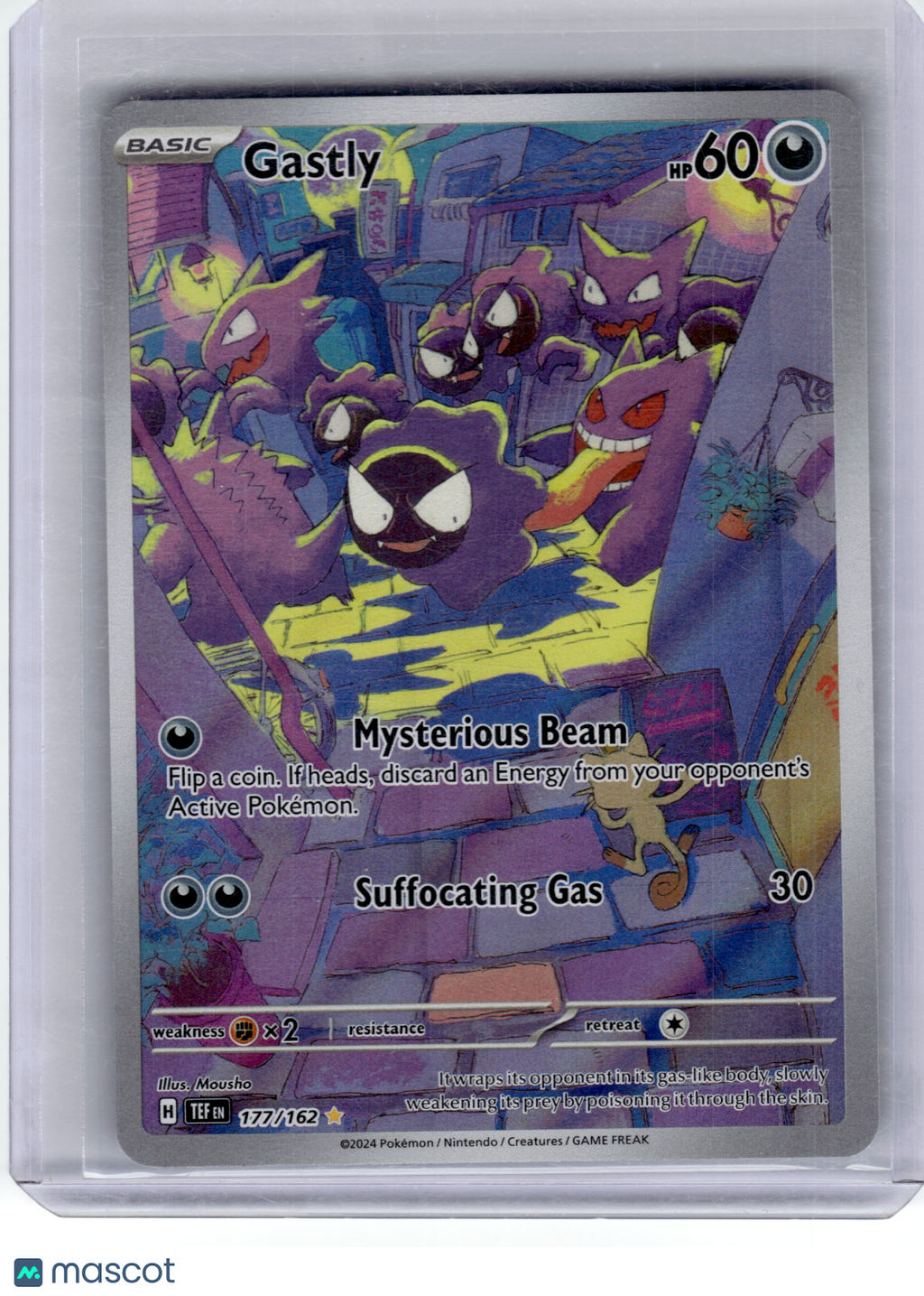 2024 Pokemon—Gastly #177 Temporal Forces—Illustration Rare Holo