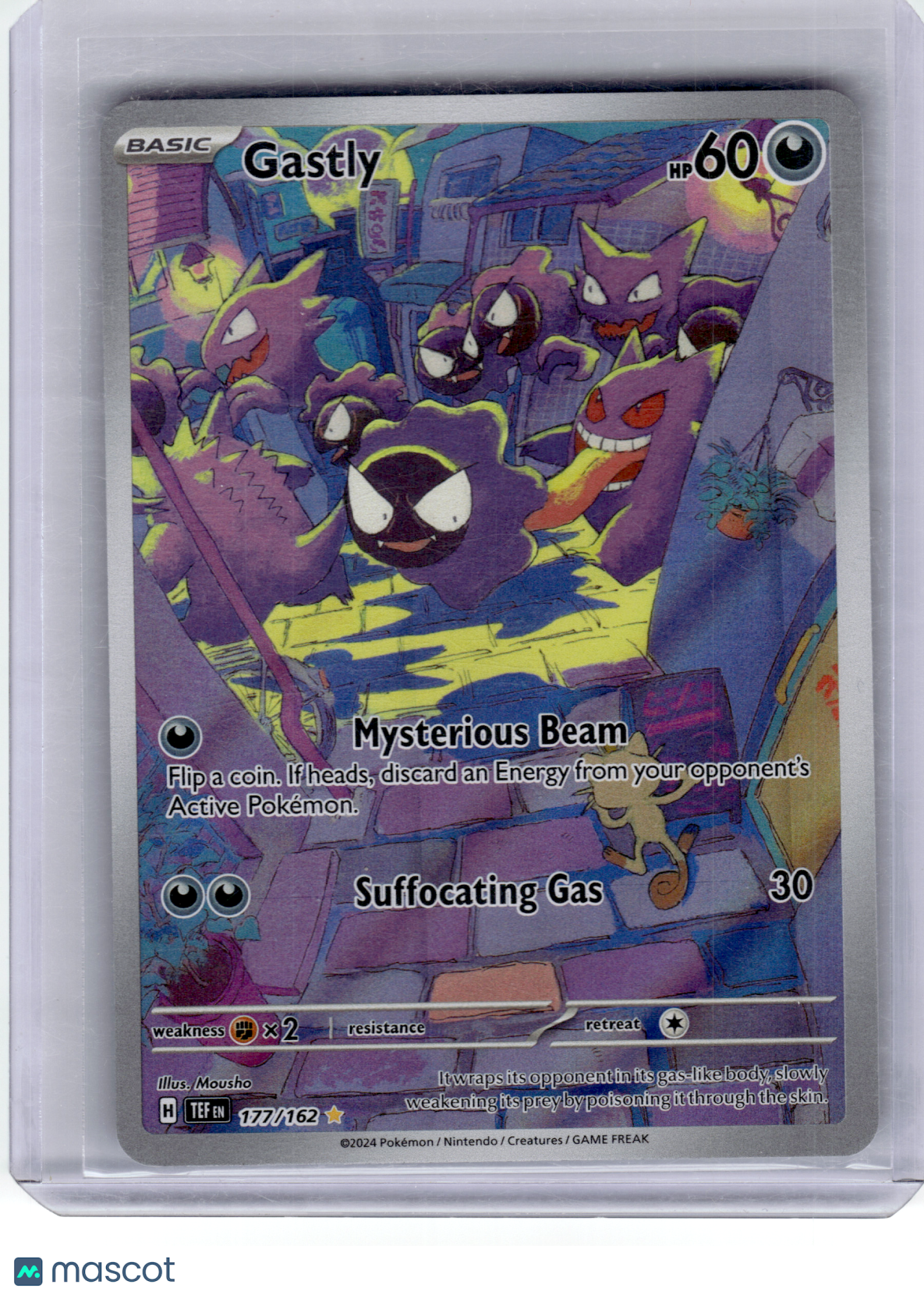 2024 Pokemon—Gastly #177 Temporal Forces—Illustration Rare Holo