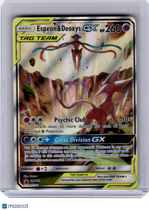2020 Pokemon—Espeon & Deoxys GX #SM240 Sun & Moon—Black Star Promo Holo [Damage]