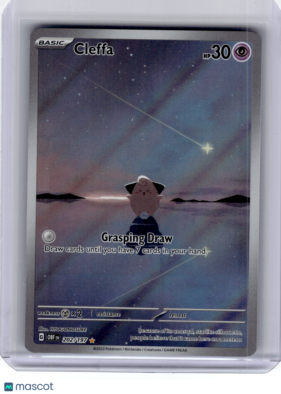2023 Pokemon—Cleffa #202 Obsidian Flames—Illustration Rare Holo