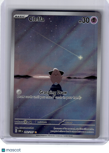 2023 Pokemon—Cleffa #202 Obsidian Flames—Illustration Rare Holo