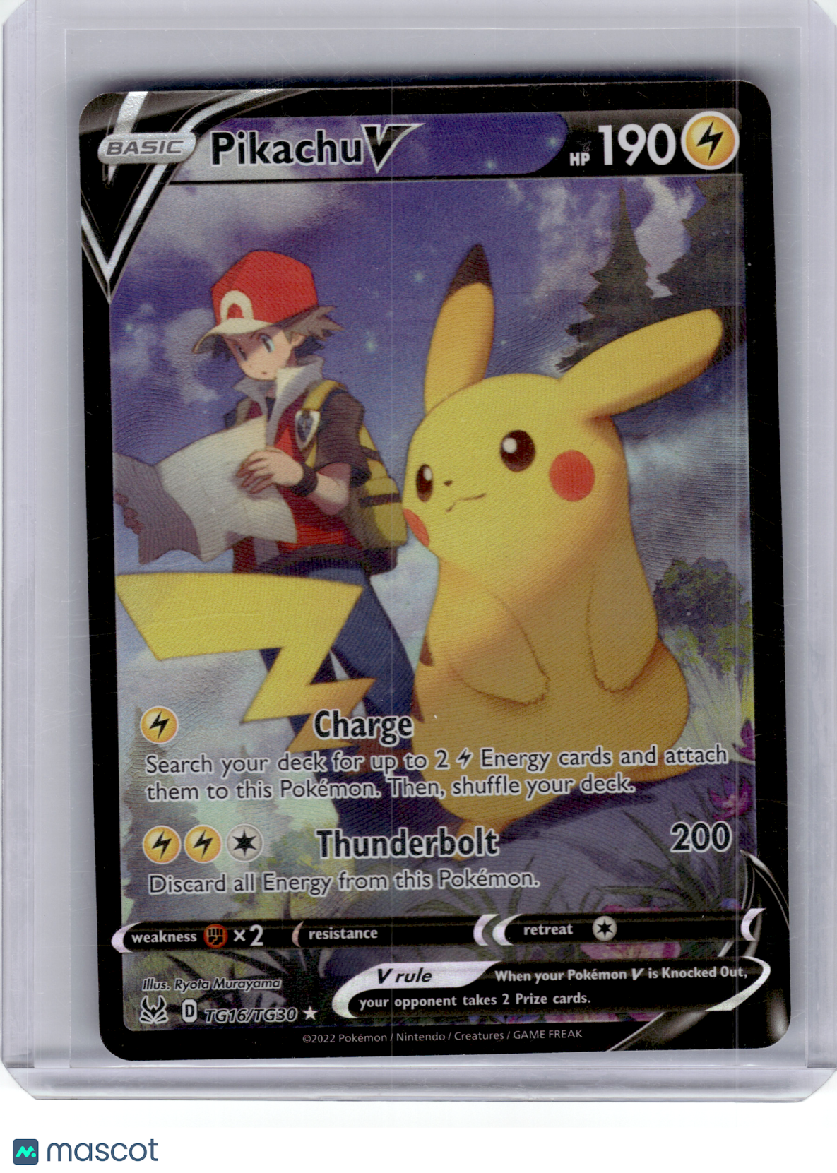 2022 Pokemon—Pikachu V #TG16 Lost Origin Trainer Gallery—Ultra Rare Holo