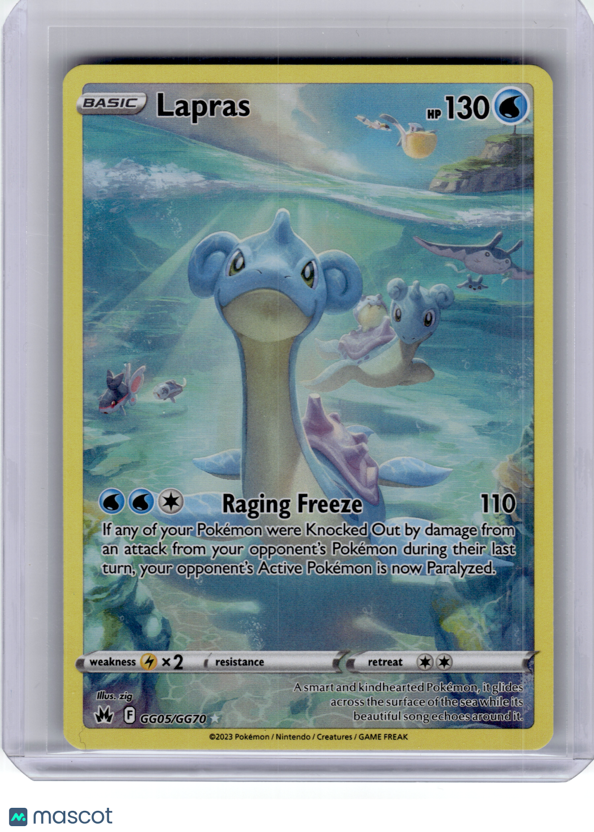 2023 Pokemon—Lapras #GG05 Crown Zenith: Galarian Gallery—Ultra Rare Holo