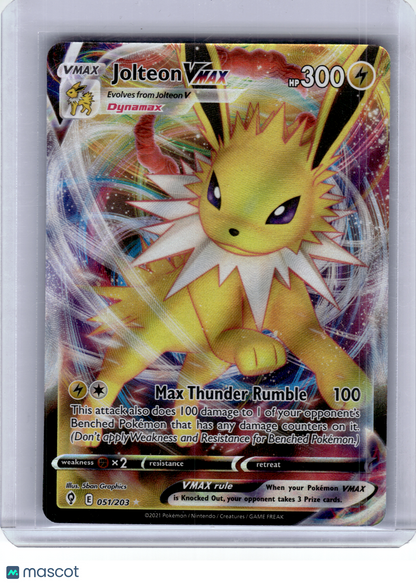 2021 Pokemon—Jolteon VMAX #51 Evolving Skies—Ultra Rare Holo