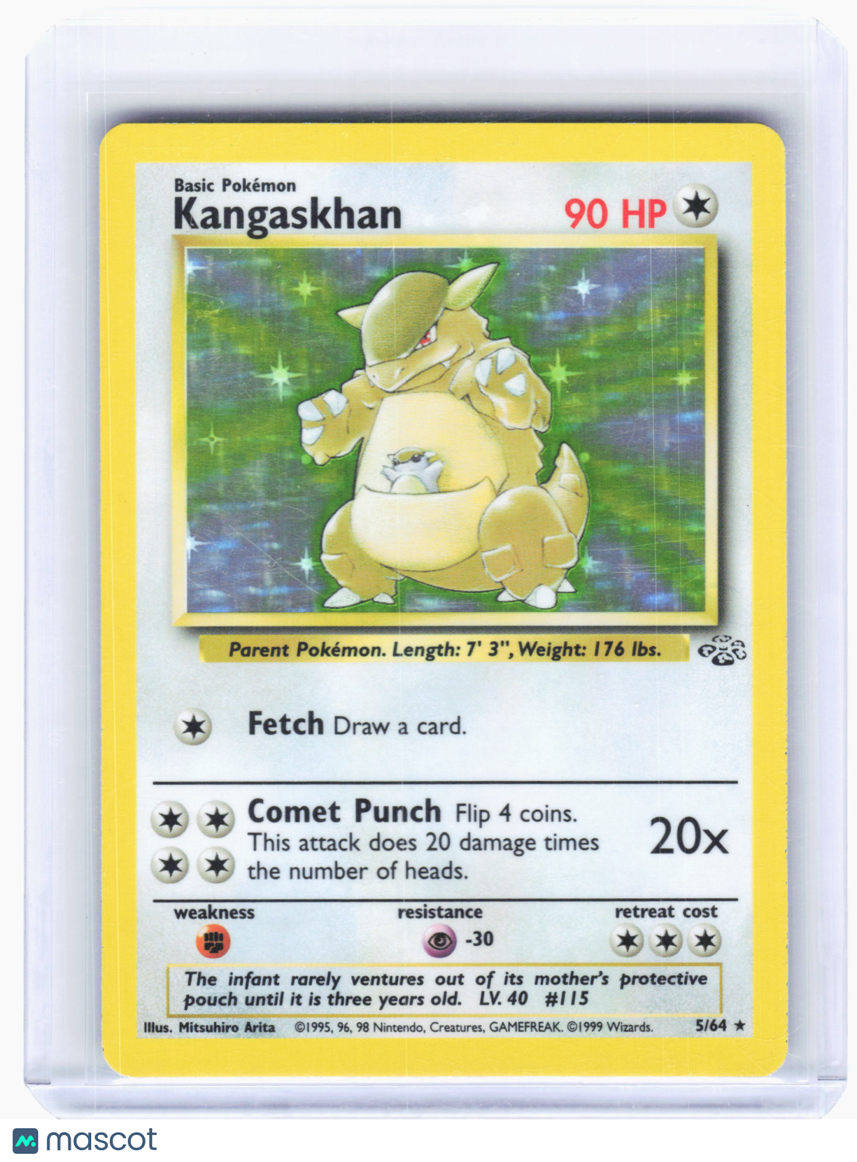 1999 Pokemon—Kangaskhan #5 Jungle—Holo Rare Holo [Moderately Played]
