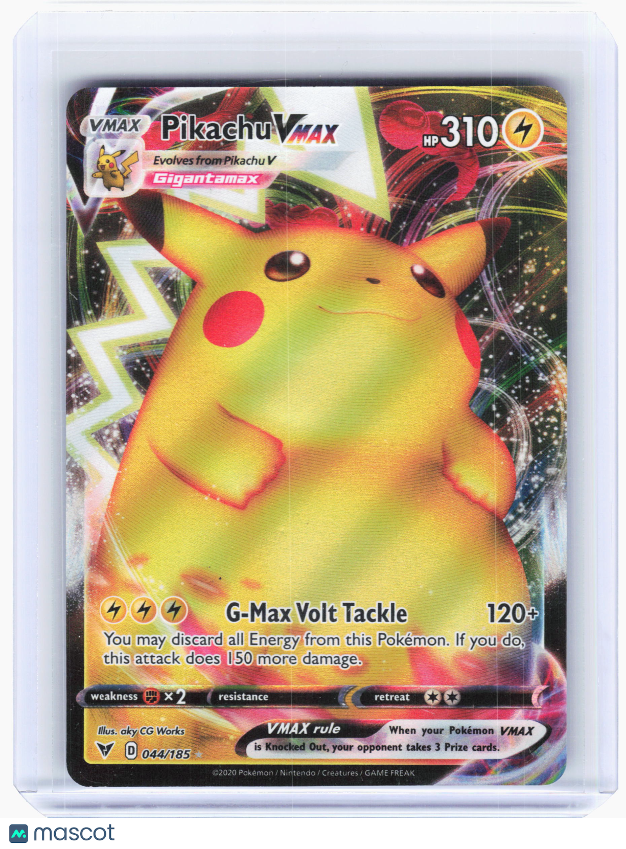 2020 Pokemon—Pikachu VMAX #44 Vivid Voltage—Ultra Rare Holo [Moderately Played]