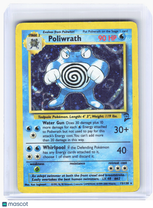 2000 Pokemon—Poliwrath #15 Base Set 2—Holo Rare Holo [Damaged]