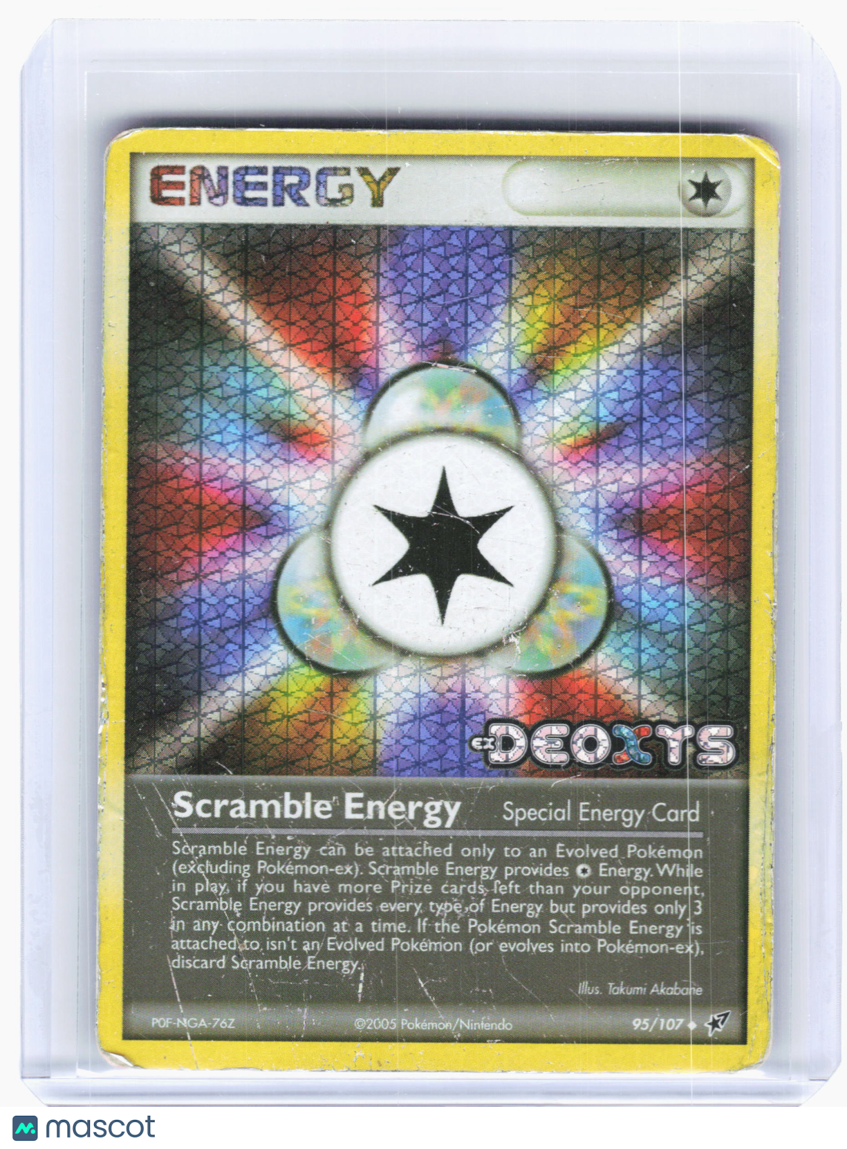 2005 Pokemon—Scramble Energy #95 Deoxys—Uncommon Holo [Damaged]