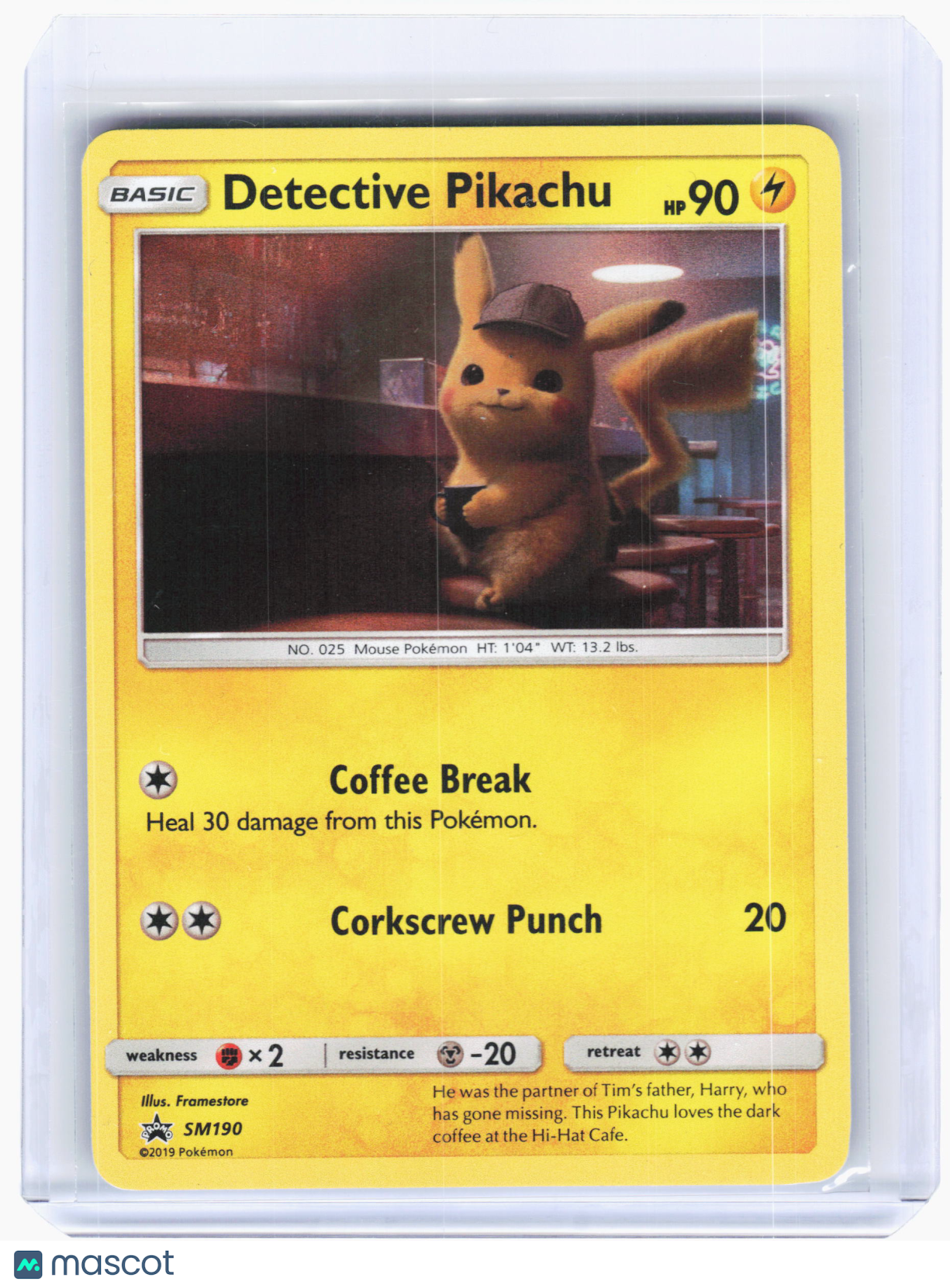 2019 Pokemon—Detective Pikachu #SM190 SM Promos—Black Star Promo Holo