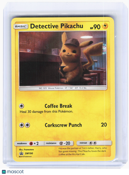 2019 Pokemon—Detective Pikachu #SM190 SM Promos—Black Star Promo Holo