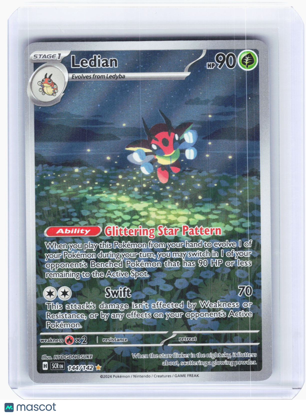 2024 Pokemon—Ledian #144 Stellar Crown—Illustration Rare Holo
