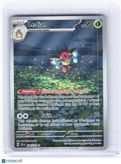 2024 Pokemon—Ledian #144 Stellar Crown—Illustration Rare Holo