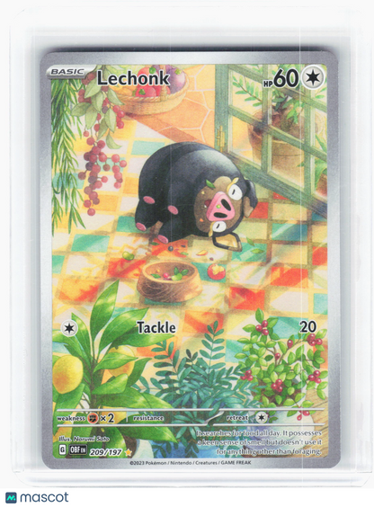 2023 Pokemon—Lechonk #209 Obsidian Flames—Illustration Rare Holo