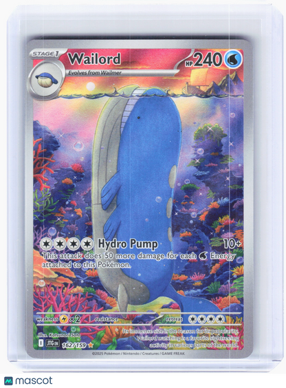 2025 Pokemon—Wailord #162 Journey Together—Illustration Rare Holo