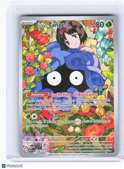 2026 Pokemon—Erika's Tangela #218/217 Ascended Heroes—Illustration Rare Foil
