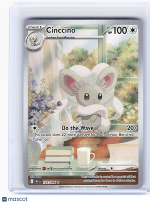 2025 Pokemon—Cinccino #153/86 Black Bolt—Illustration Rare Foil