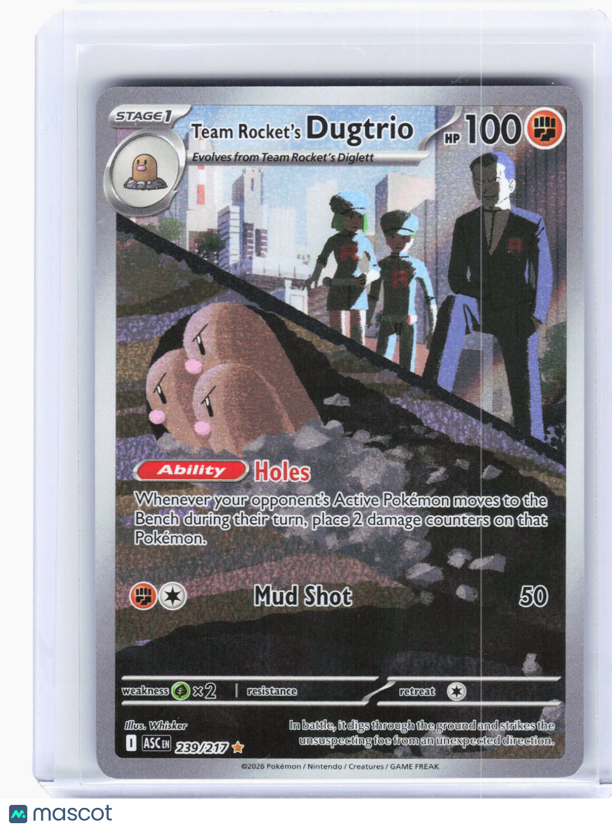 2026 Pokemon—Team Rocket's Dugtrio #239/217 Ascended Heroes—IR Foil