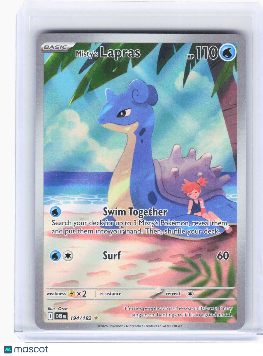 2025 Pokemon—Misty's Lapras #194/182 Destined Rivals—Illustration Rare Foil