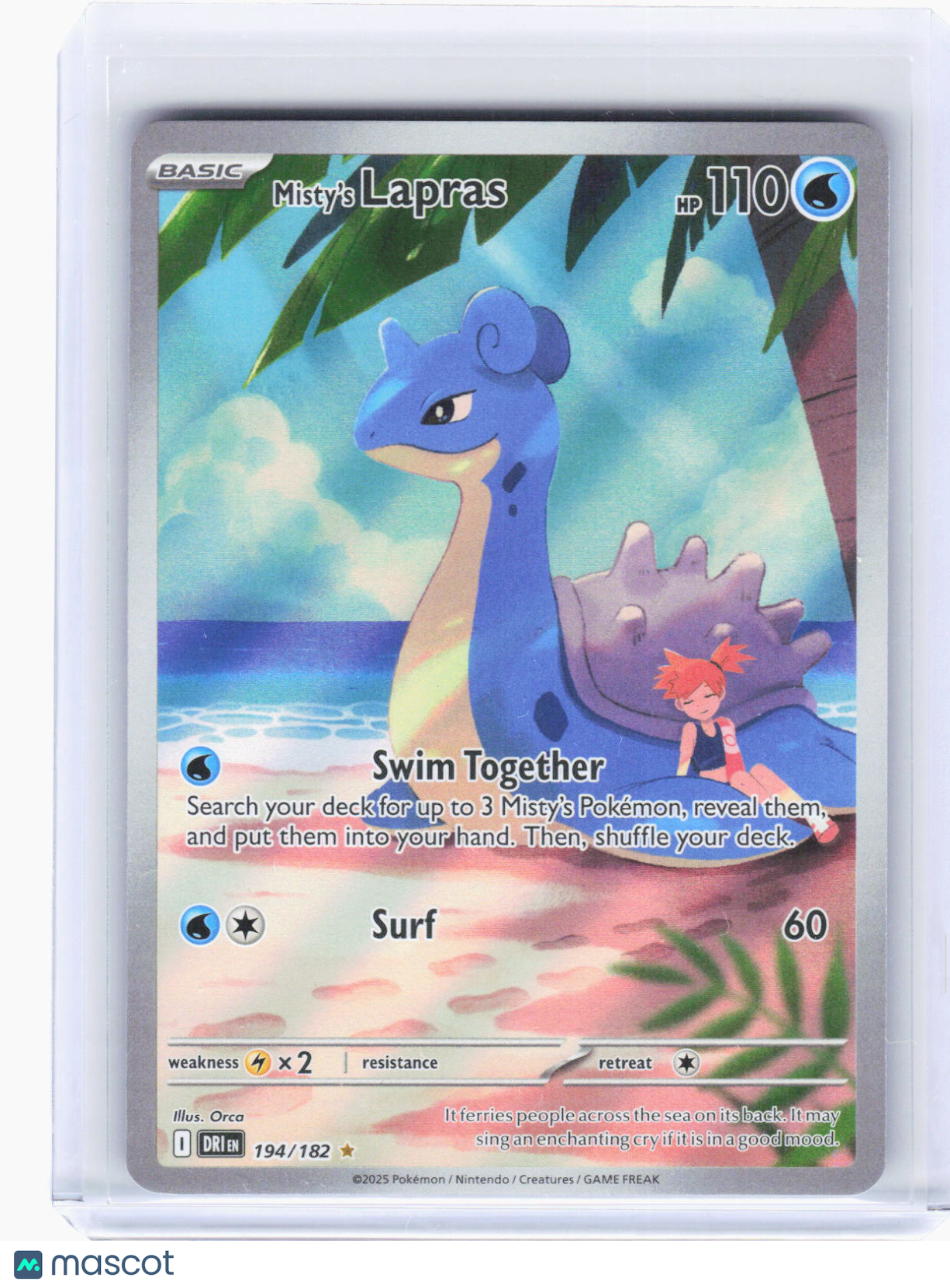 2025 Pokemon—Misty's Lapras #194/182 Destined Rivals—Illustration Rare Foil