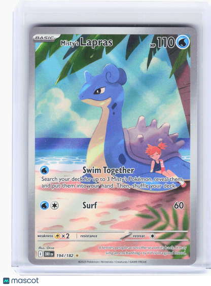 2025 Pokemon—Misty's Lapras #194/182 Destined Rivals—Illustration Rare Foil