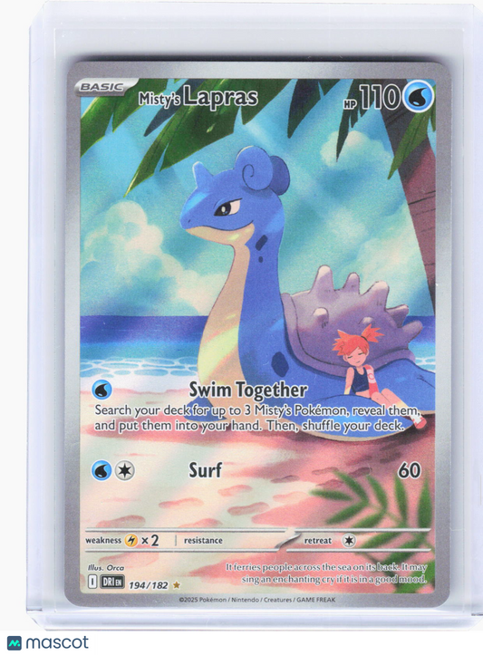 2025 Pokemon—Misty's Lapras #194/182 Destined Rivals—Illustration Rare Foil