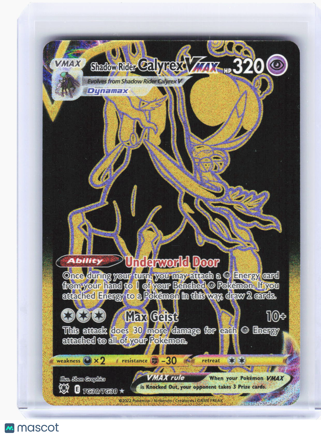 2022 Pokemon—Shadow Rider Calyrex VMAX #TG30/TG30 Astral Radiance TG—SR Gold