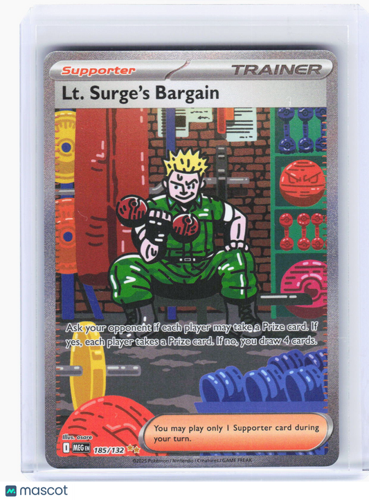 2025 Pokemon—Lt. Surge's Bargain #185/132 Mega Evolution—SIR Holo