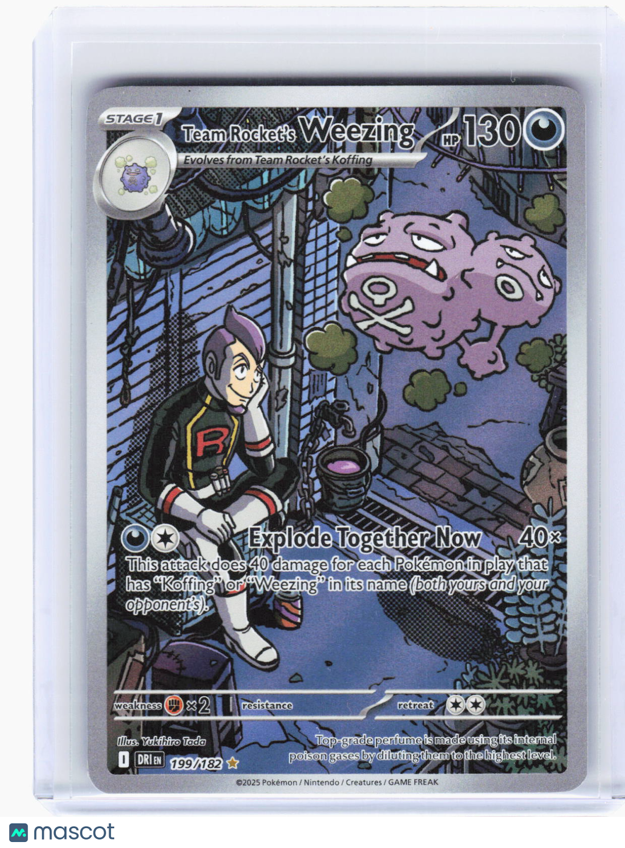 2025 Pokemon—Team Rocket's Weezing #199/182 Destined Rivals—IR Foil (LP)