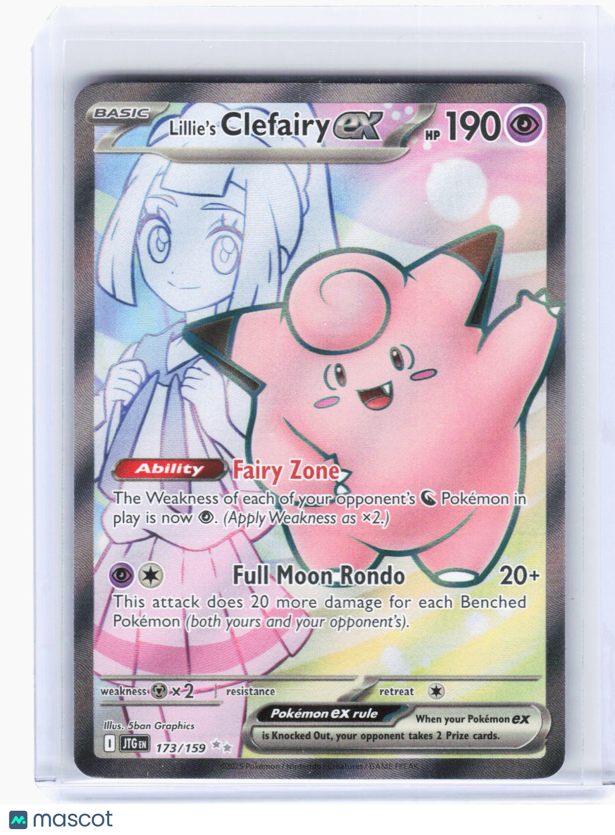2025 Pokemon—Lillie's Clefairy ex #173/159 Journey Together—Ultra Rare Foil